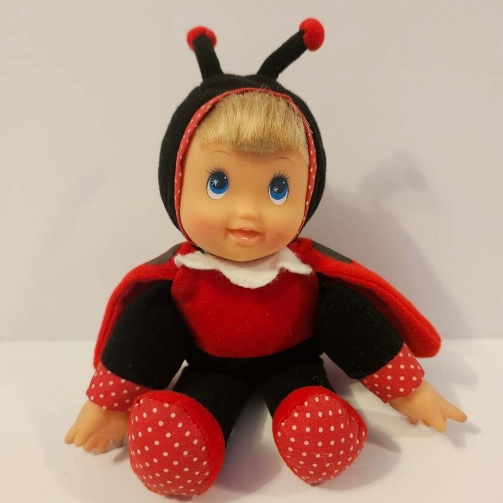 Anne Geddes Ladybug Baby Doll Plush Vintage 1997 Red Black Collectible